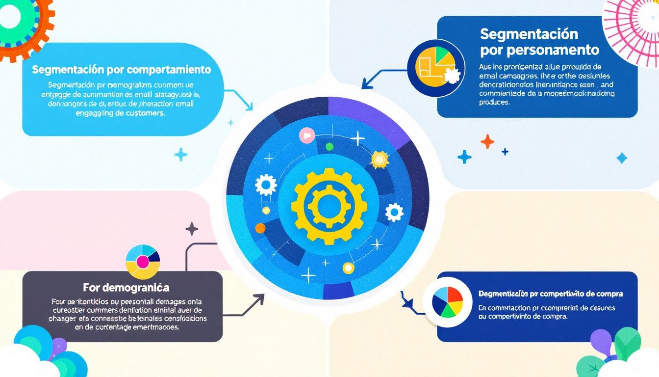 Visualización de estrategias de segmentación para campañas de email marketing.