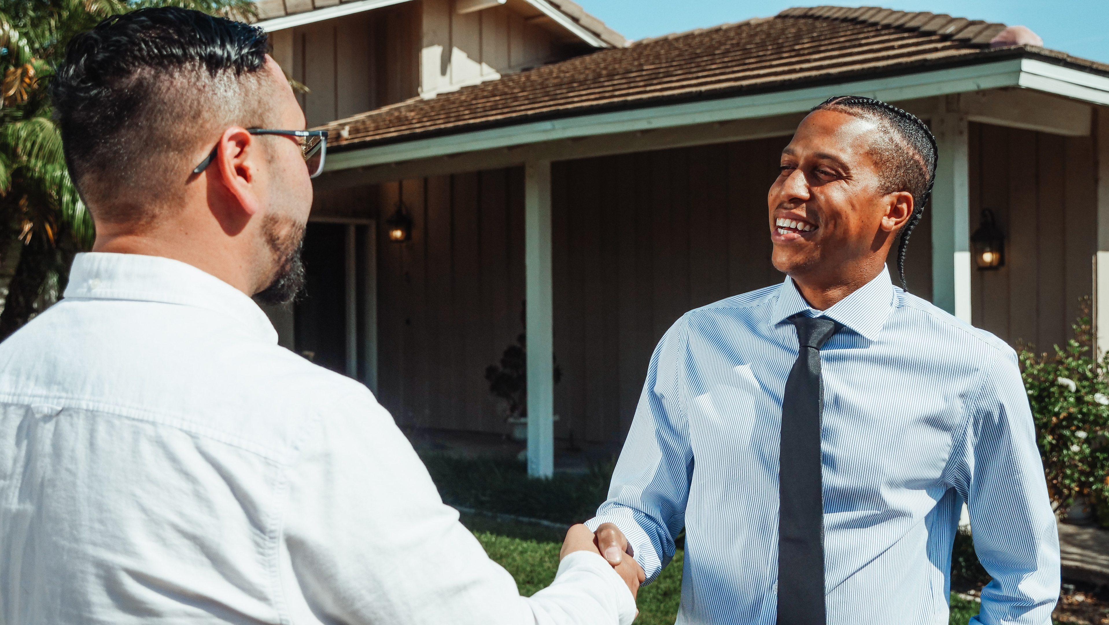 two men shaking hands