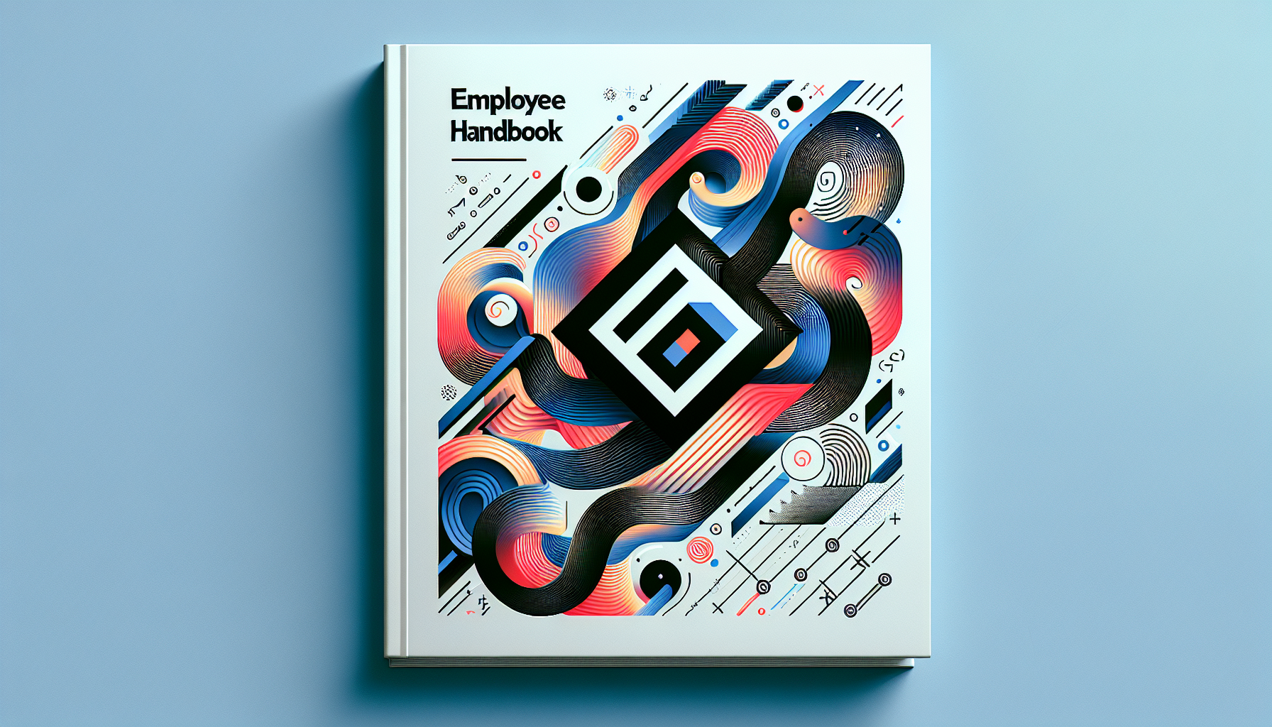 Design tips for an engaging employee handbook cover with logo usage, typography, and graphics