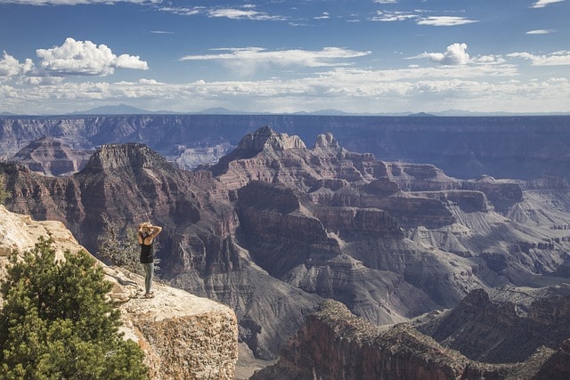 grand canyon, woman, canyon