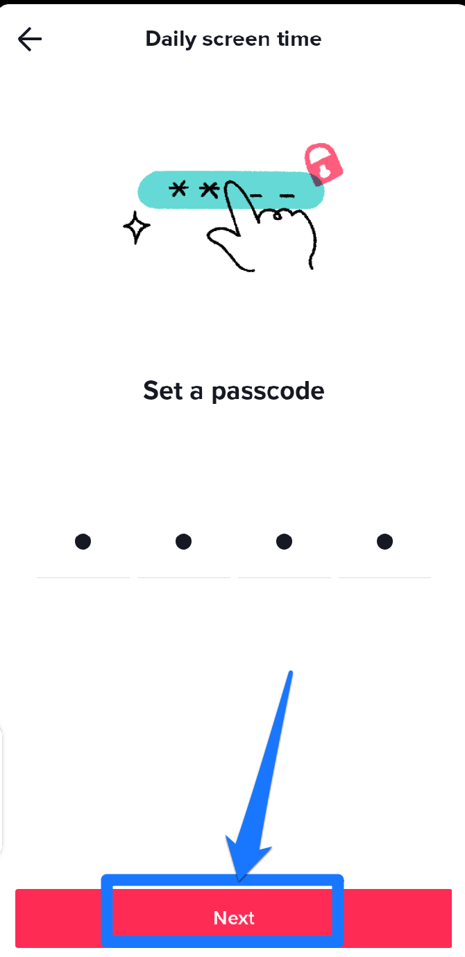 Picture showing how to set TikTok time limit