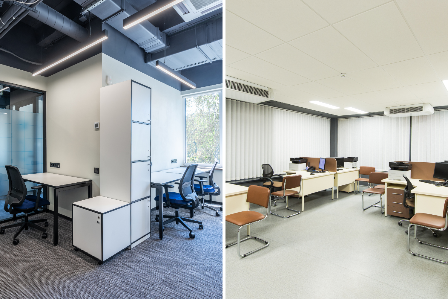 Split-screen comparing Metro Manila and provincial work settings.