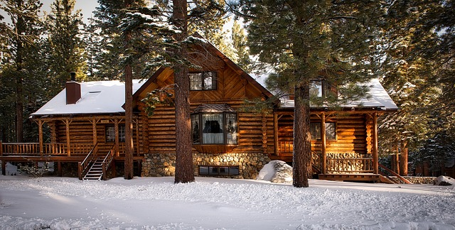 log cabin, house, home