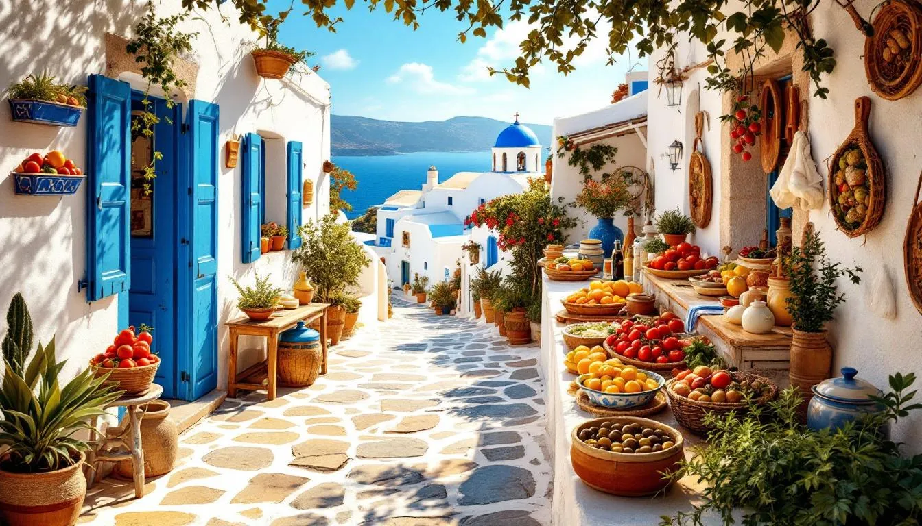 Kuchnia grecka w Lindos z lokalnymi potrawami