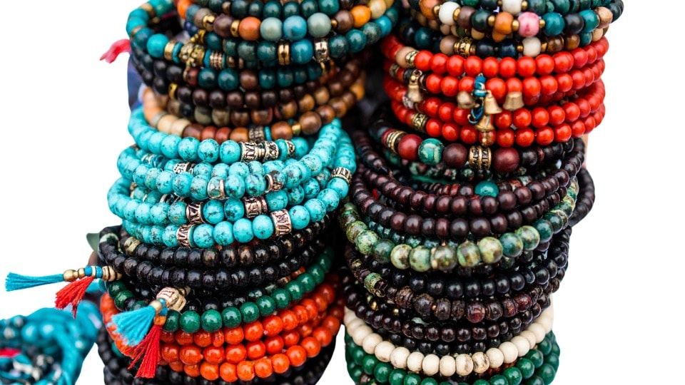 Colourful beaded bracelets. Saras Beads UK