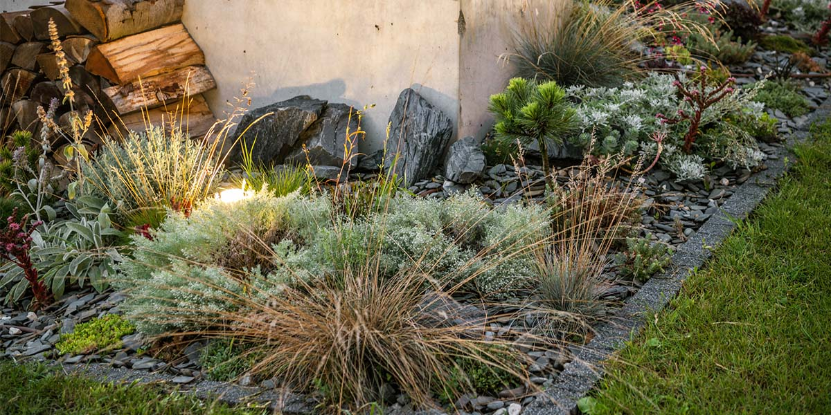 Add outdoor lighting to your landscaping. 