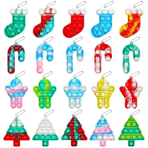 20 Pack Christmas Ornaments Mini Pop Keychain