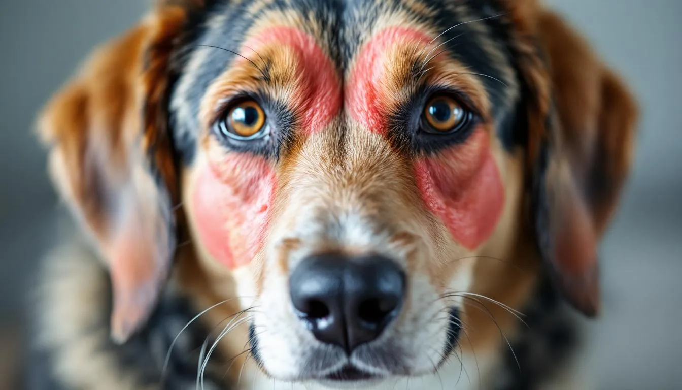 A close-up image of a dog