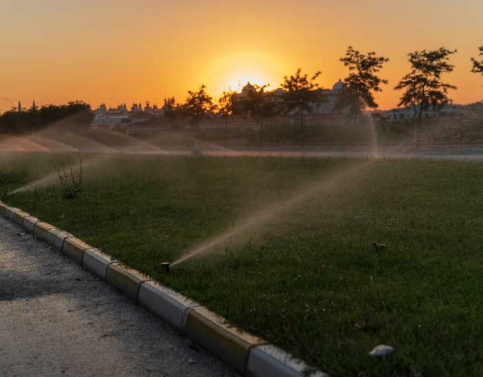 Ground sprinklers can often waste water.