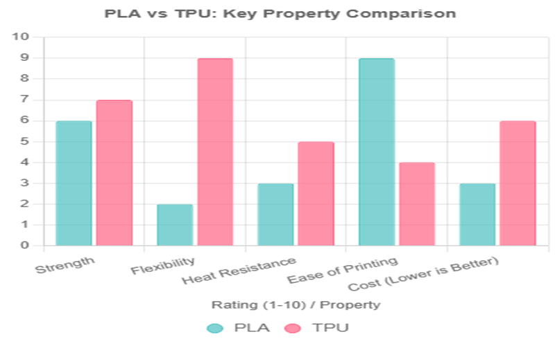 Key Property Comparison Between PLA And TPU