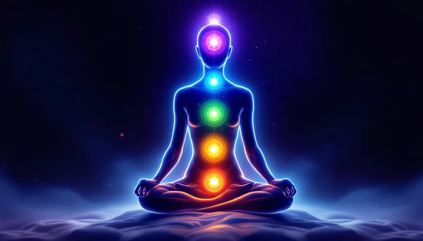 An informative image depicting the seven chakras, each paired with its corresponding gemstone, showcasing a colorful collection of stones that represent the energy centers of the body. This visual invites viewers to discover the unique properties of each chakra, including the heart chakra, as part of a holistic approach to wellness.