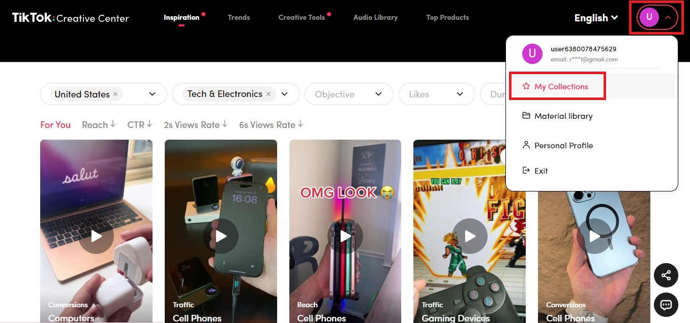 collection of tiktok ad