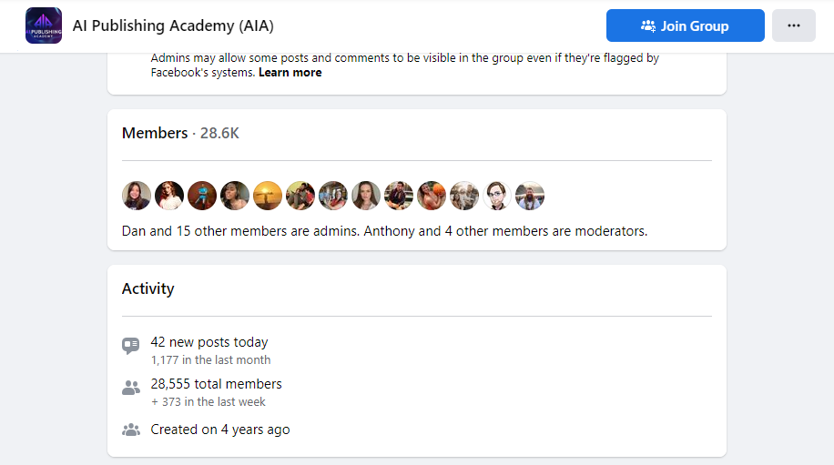 The AIA Private Facebook Group