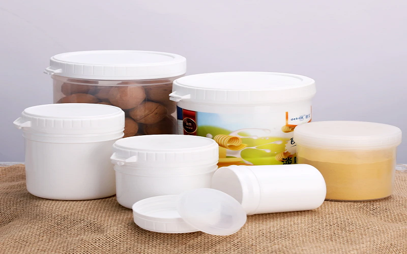 HDPE plastic bottles and food storage containers made from high density polyethylene