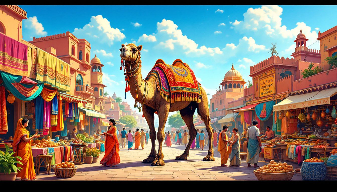 404be5ba 1bc2 4b66 8a0a 581b12af8d0c A vibrant market scene showcasing various small business ideas in Jaipur.