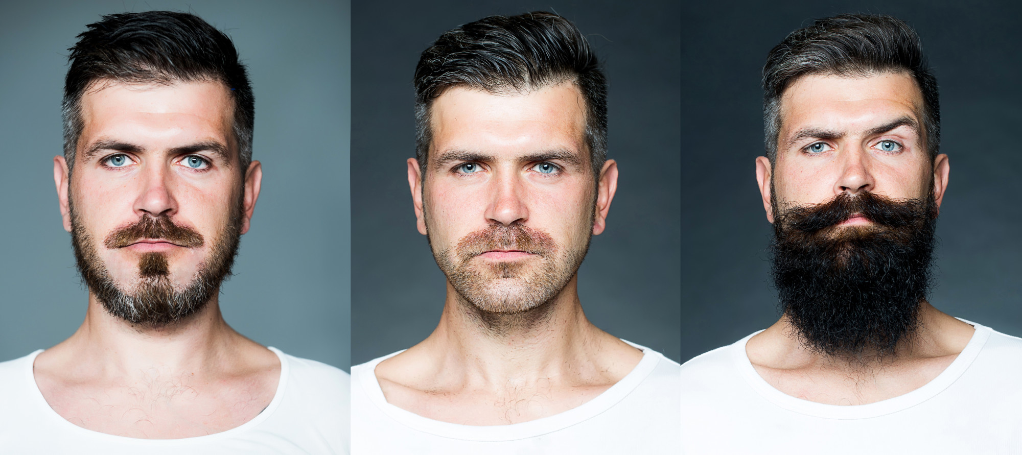Men with different grooming styles