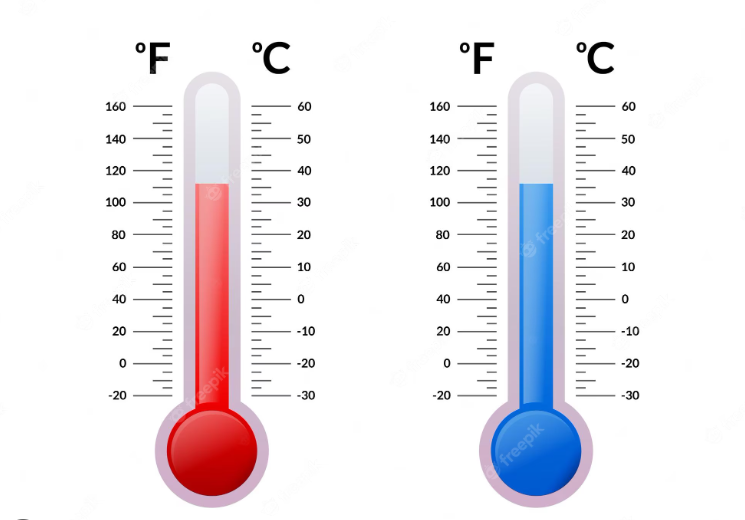 Celsius scale thermometer for measuring weather temperature