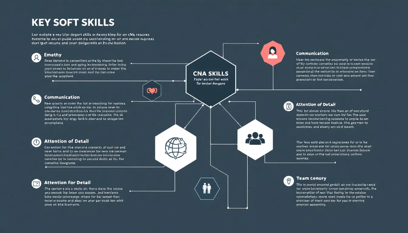 A diagram highlighting key soft skills for CNA resumes.