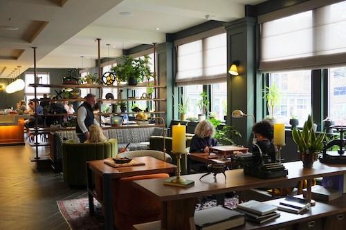 Interior of the Press Hotel in Portland, Maine