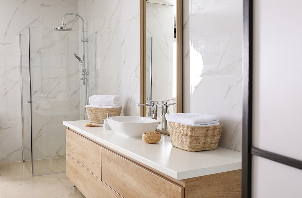 Low maintenance bathroom fixtures that are stylish and durable.
