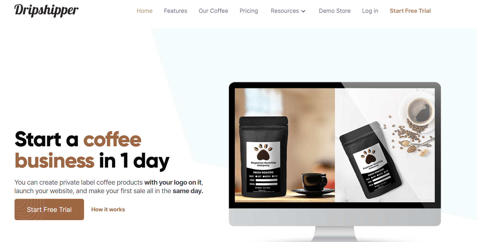 Dripshipper, a private label dropshipping supplier for coffee, operates out of the United States. They offer custom-branded coffee dropshipping, including coffee beans, ground coffee, and coffee pods. 