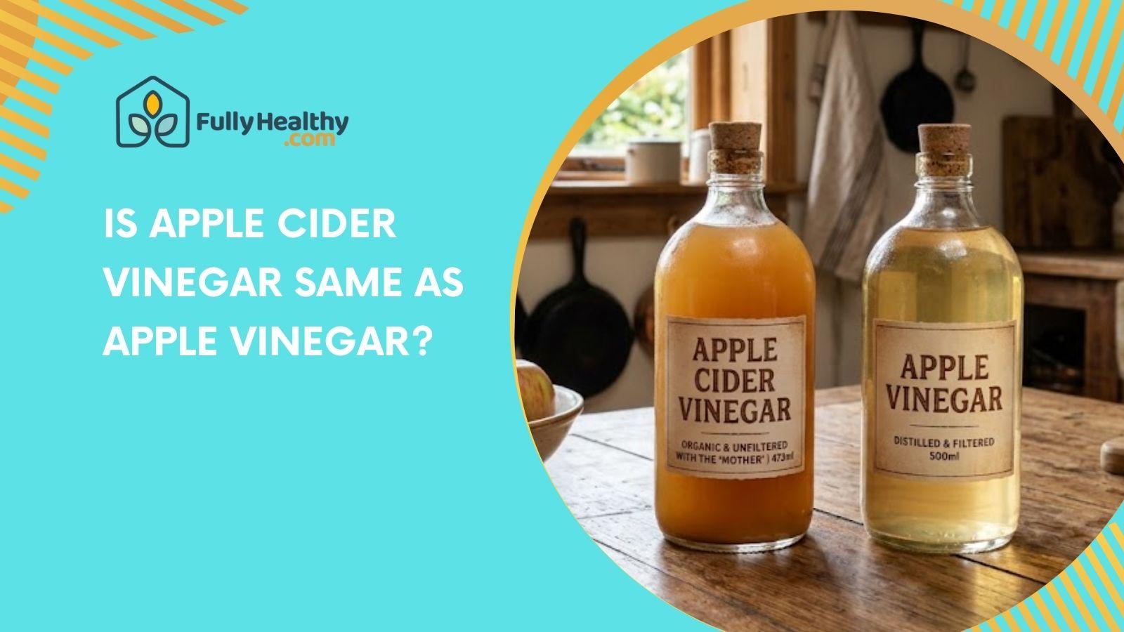 Is Apple Cider Vinegar Same As Apple Vinegar?