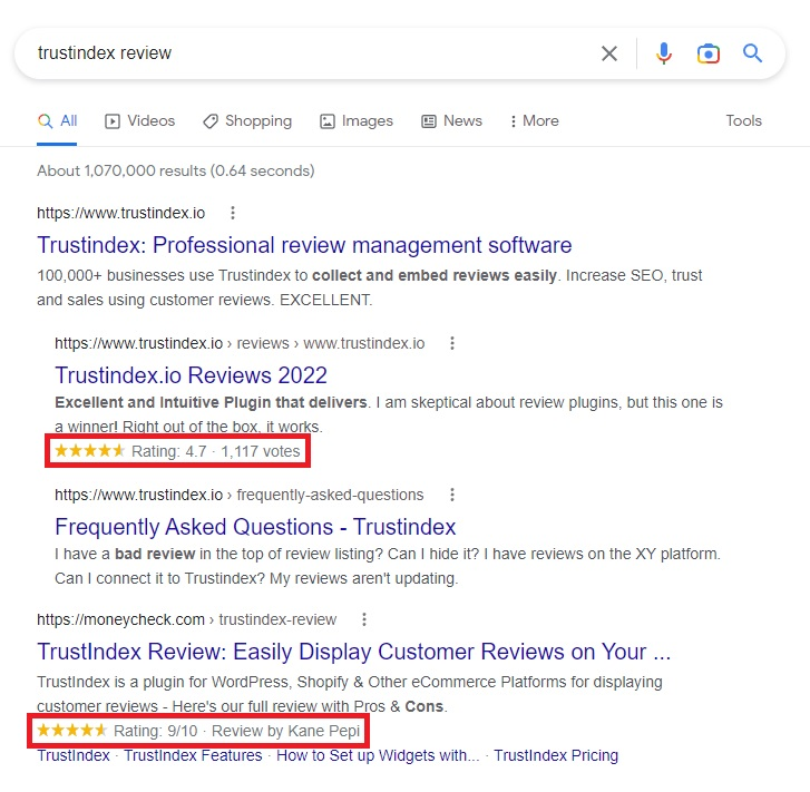 Google rich snippets