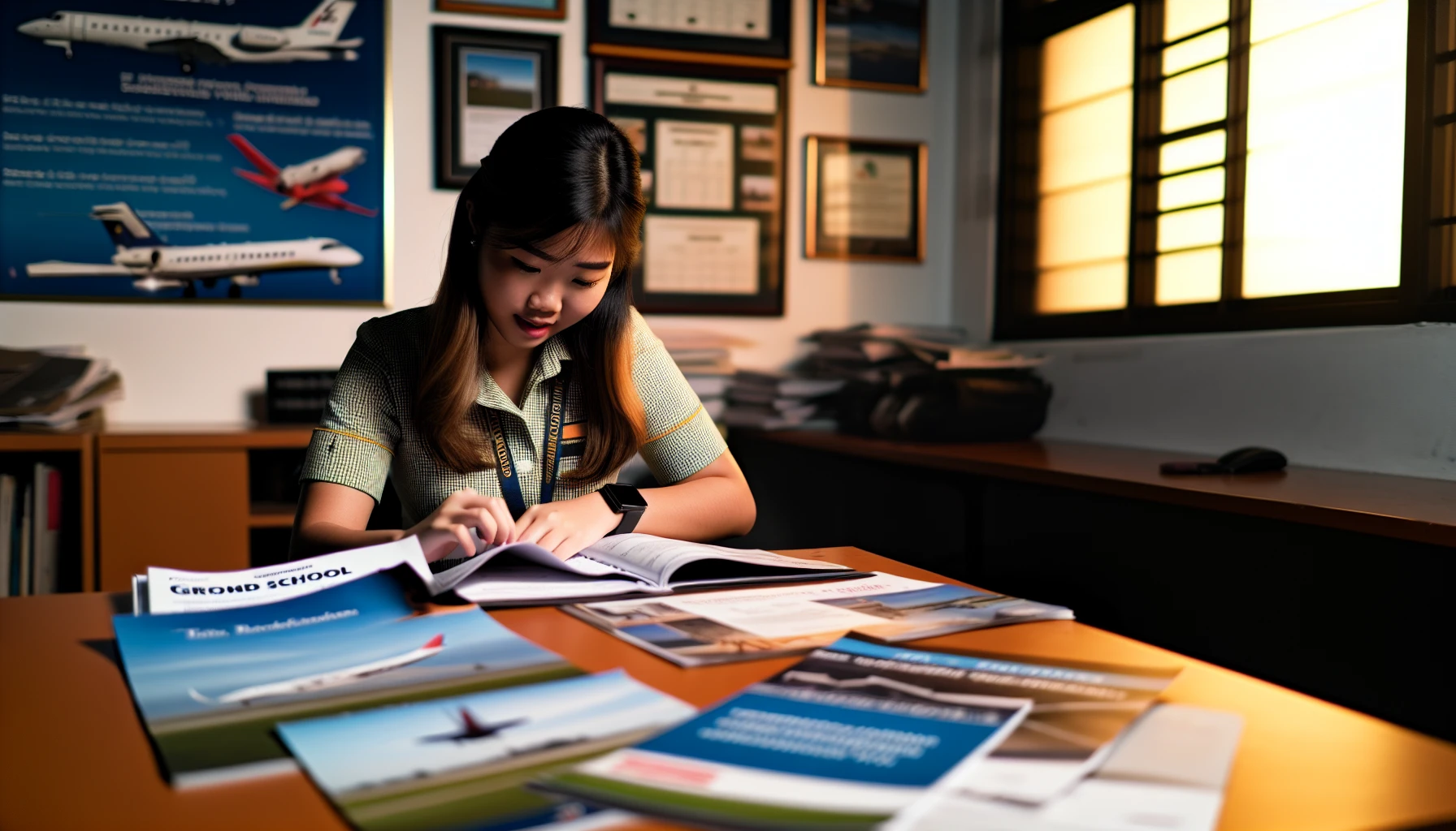 A prospective student evaluating different flight schools