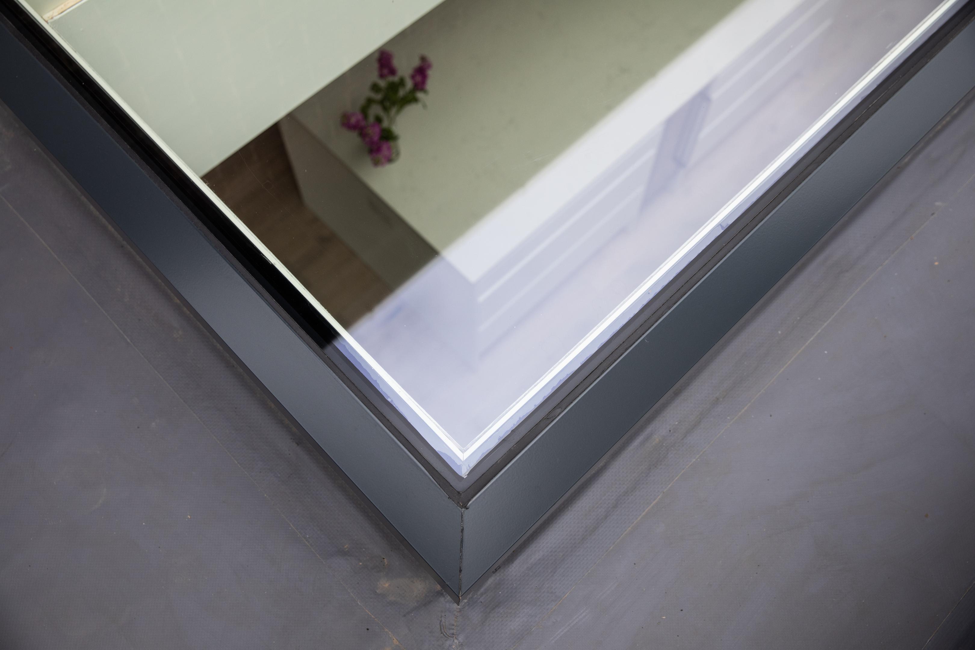 close up of a rooflight corner