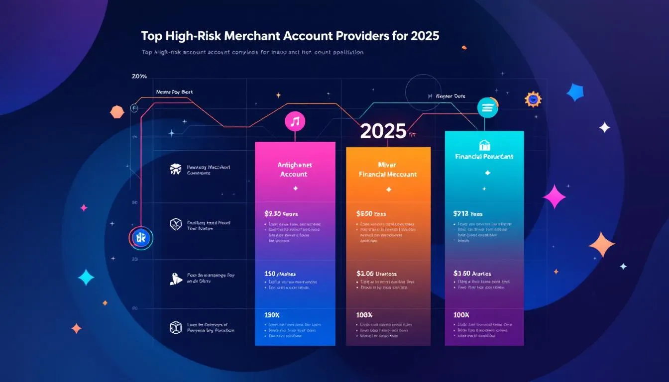 A comparison chart of top high-risk merchant account providers for 2025.