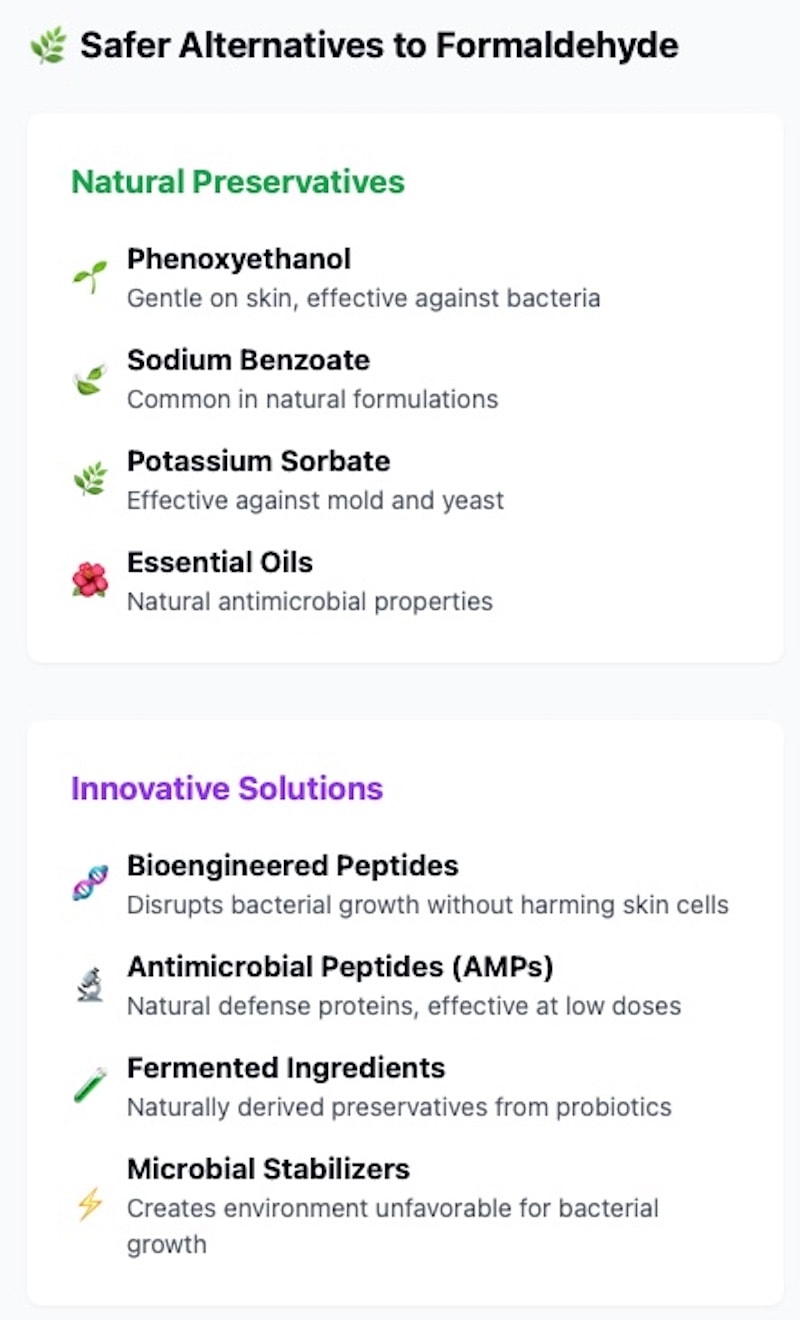 alternatives to formaldehyde