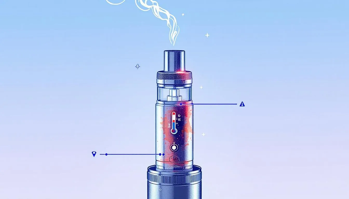A close-up of a torch vape showing signs of overheating.