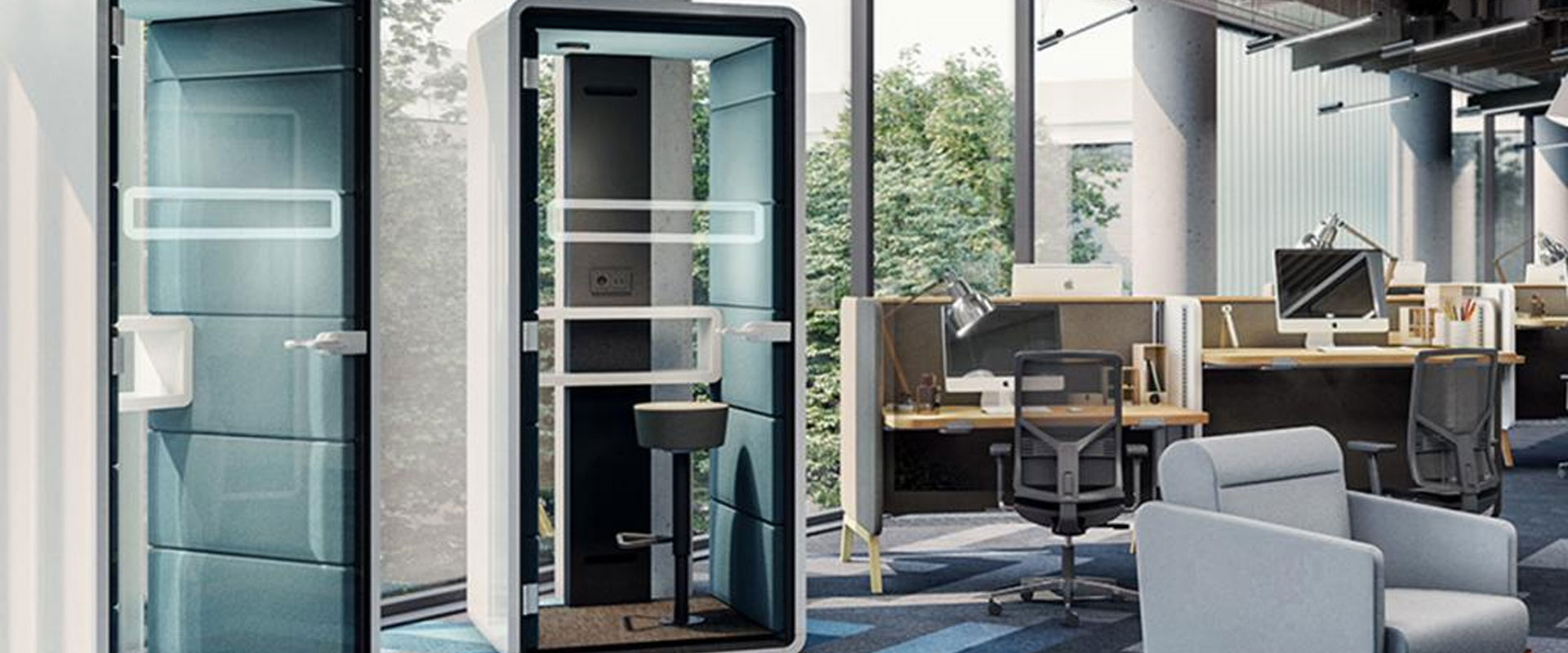 Customizing a work pod with color and design options