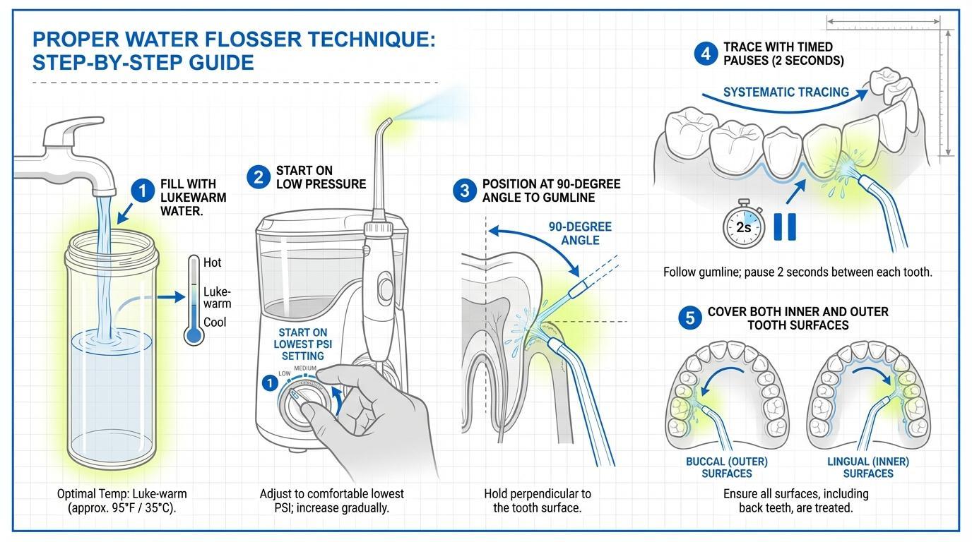 What Is the Correct Technique for Using a Portable Water Flosser?