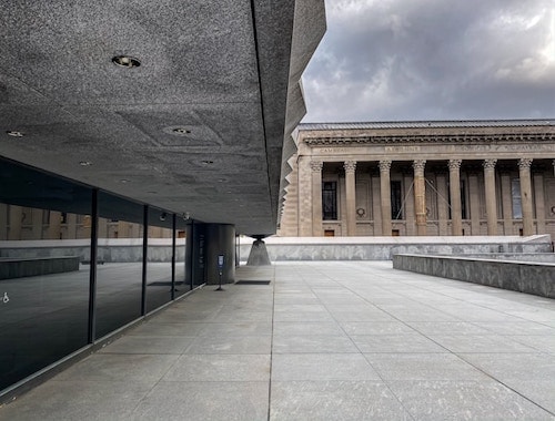 Exterior of the Beinecke Rare Book & Manuscript Library on the Yale campus