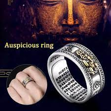 Feng Shui Pixiu Mantra Ring Fengshui Amulet Wealth Lucky Chinese Cool Retro  Style Ring Metal Ring Jewelry Accessories For Men - Rings - AliExpress