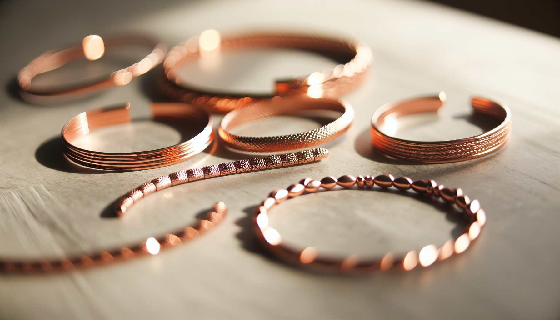 Photo of elegant copper bracelets for women