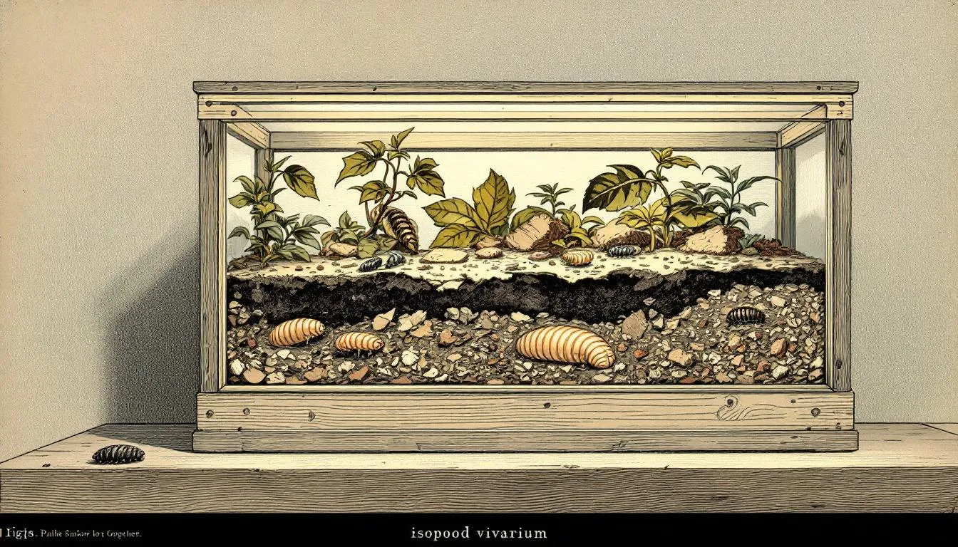 Care tips for isopods in a vivarium setup.