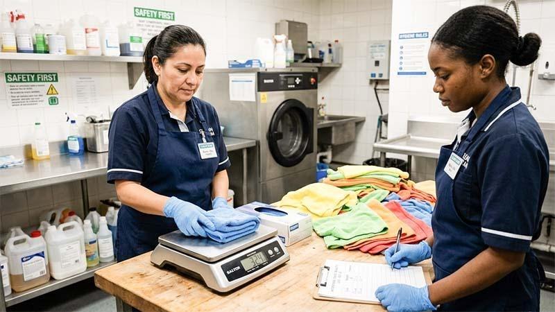 Cleaning staff measuring towel GSM