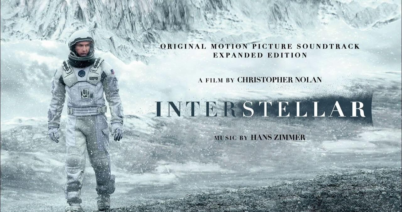 Interstellar movie poster featuring Matthew McConaughey in a space suit with a cosmic background.