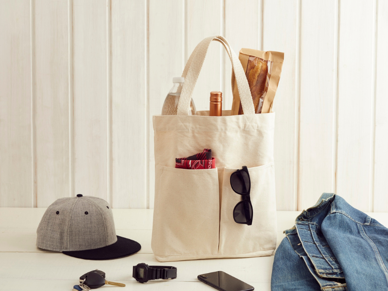 an illustration of a tote bag for travel