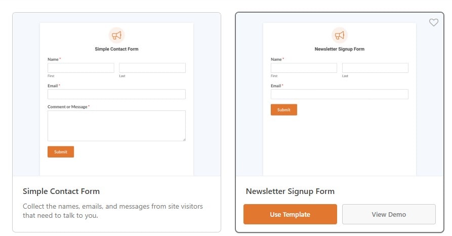 Newsletter signup form