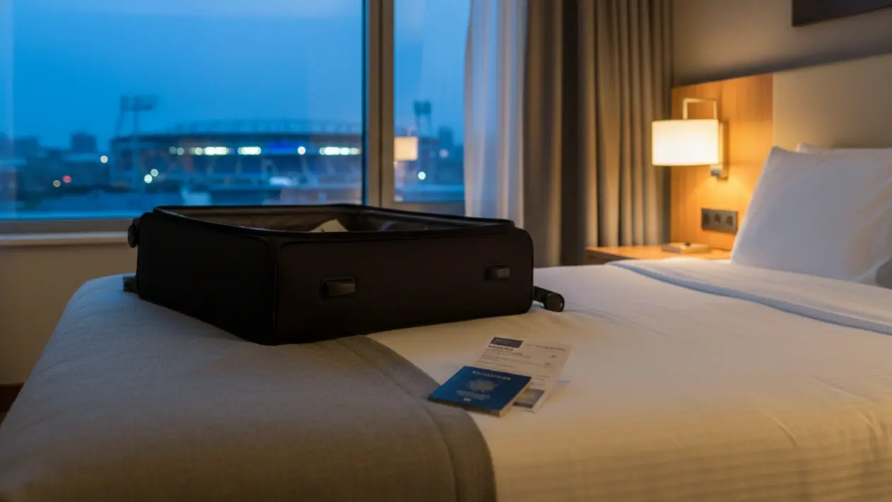 Hotel nights aligned with sports event flight itinerary for visa dates