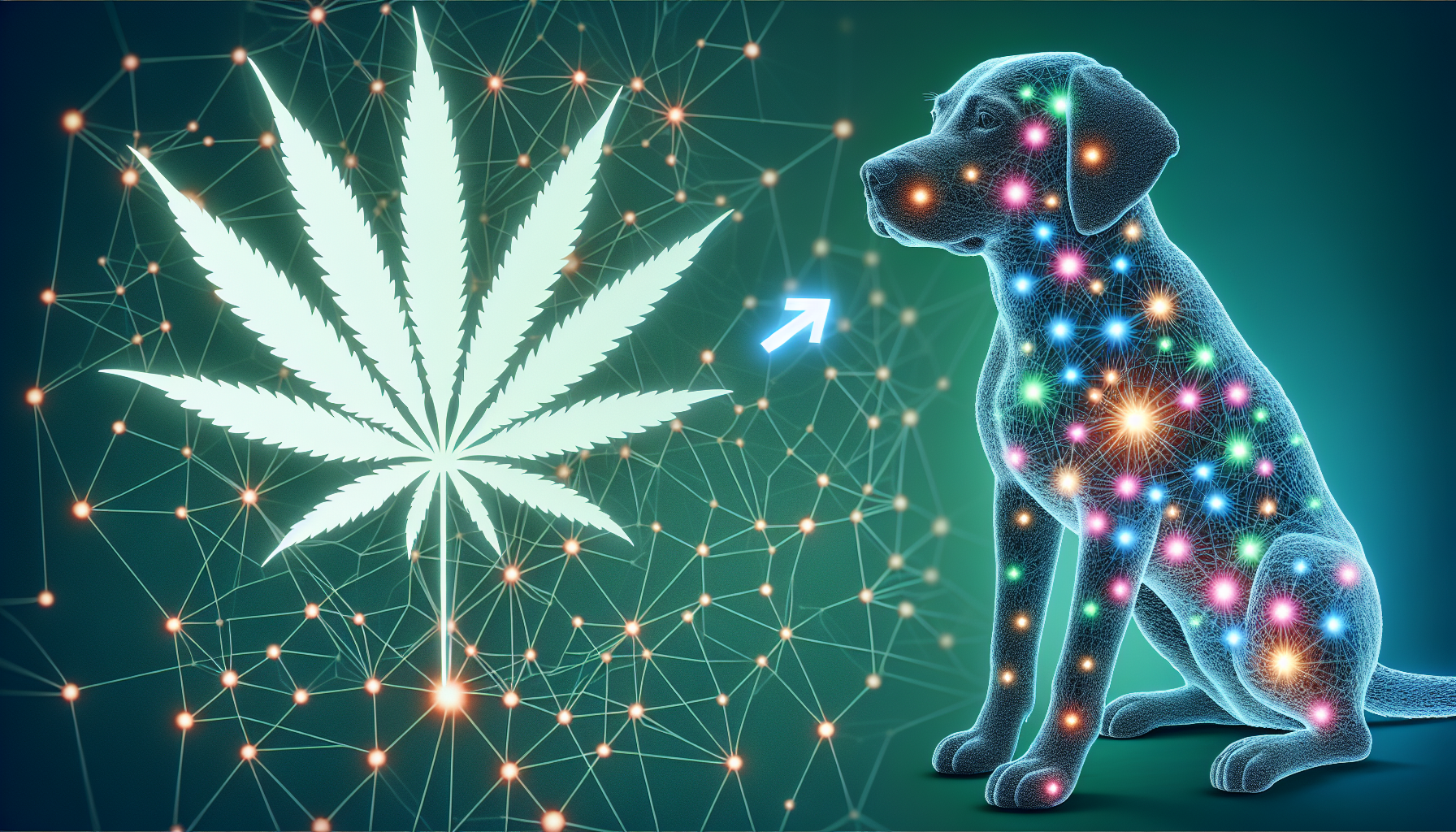 Illustration of dog's endocannabinoid system