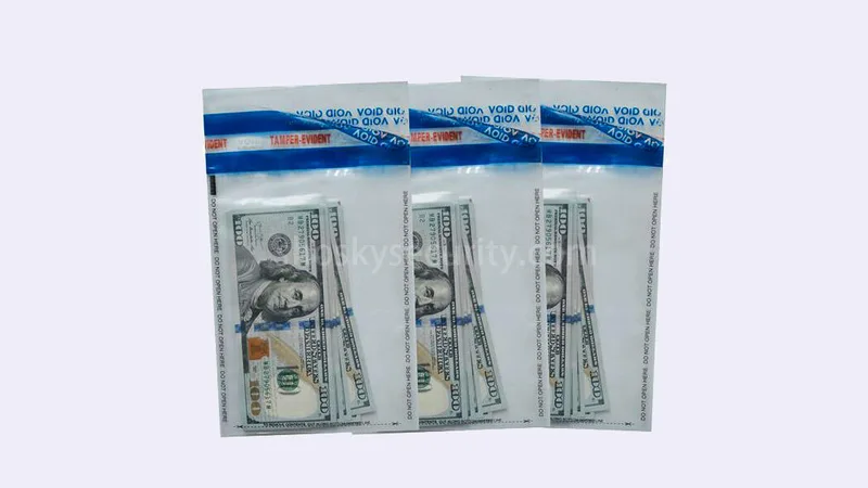 Deposit bags with cash