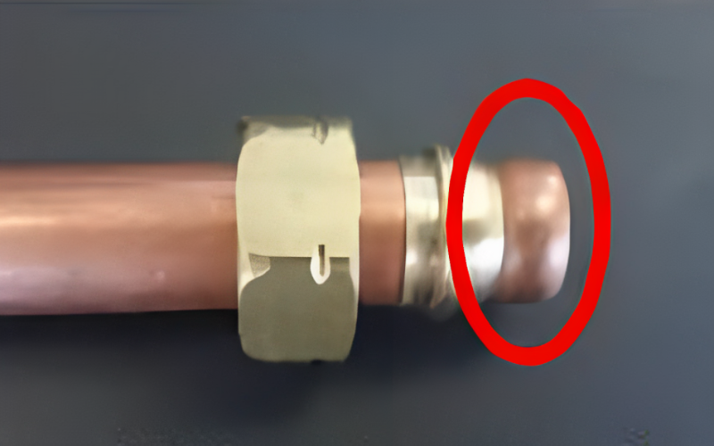 Over Tightening the compression fittings can cause the ring to lose its shape and lose the seal around the nut.