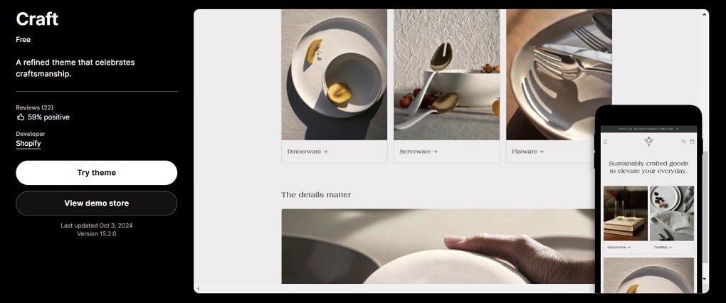 free shopify themes - craft