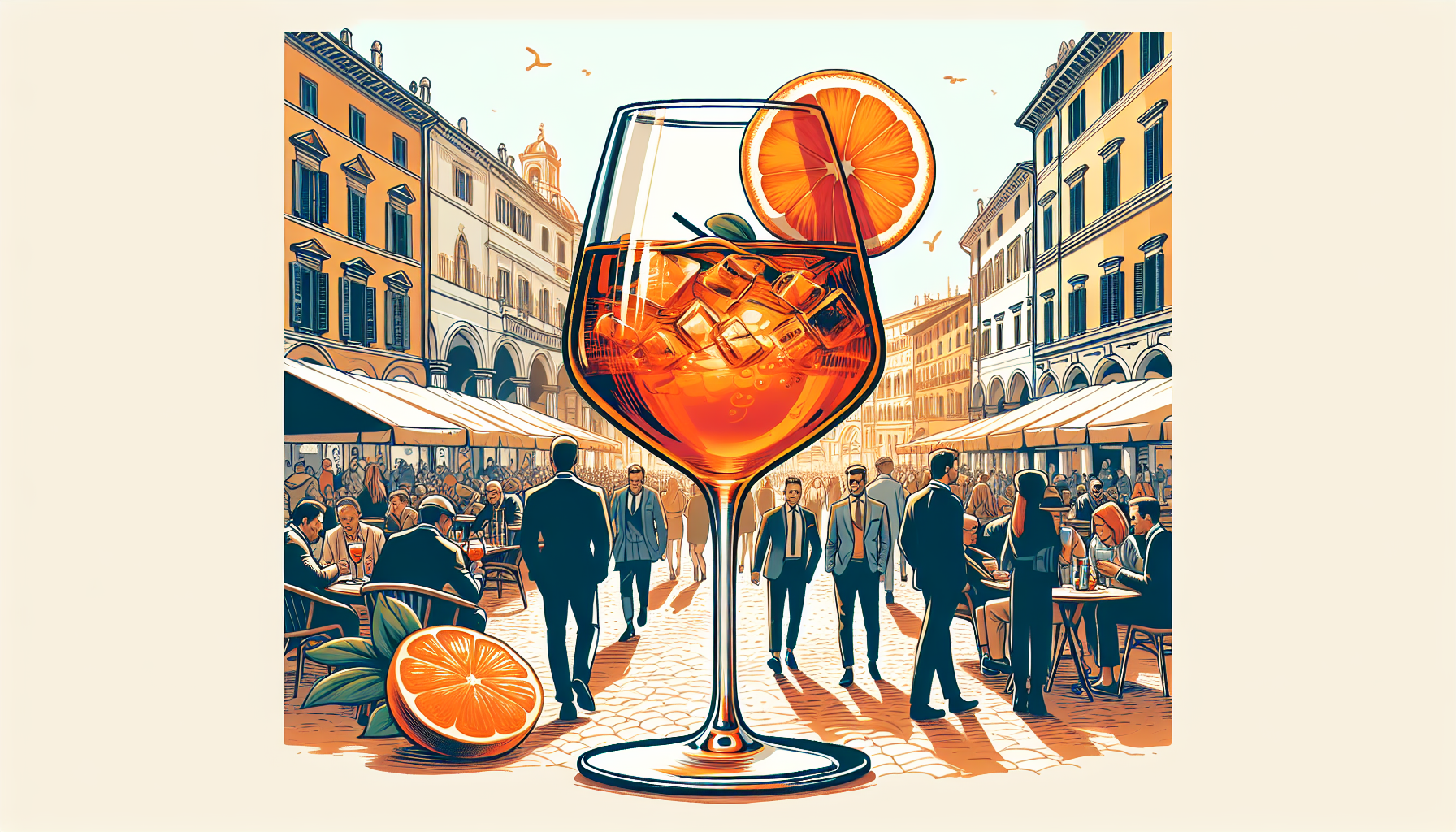 Elegant Aperol Spritz cocktail in a wine glass