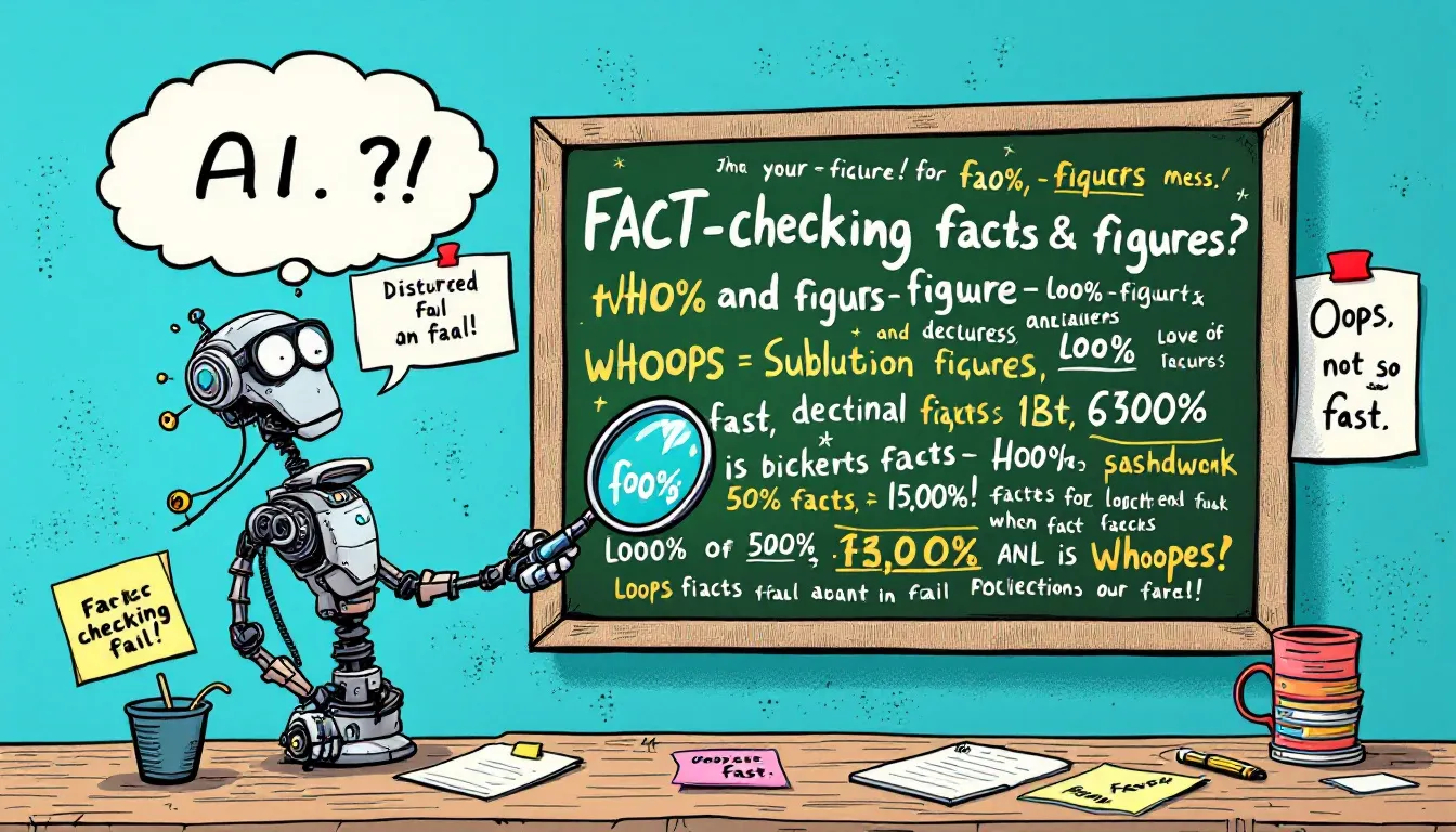 An image illustrating fact-checking with a magnifying glass over text.