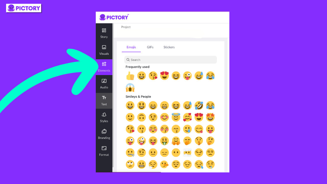 Add emojis, stickers, and GIFs to your video projects in seconds